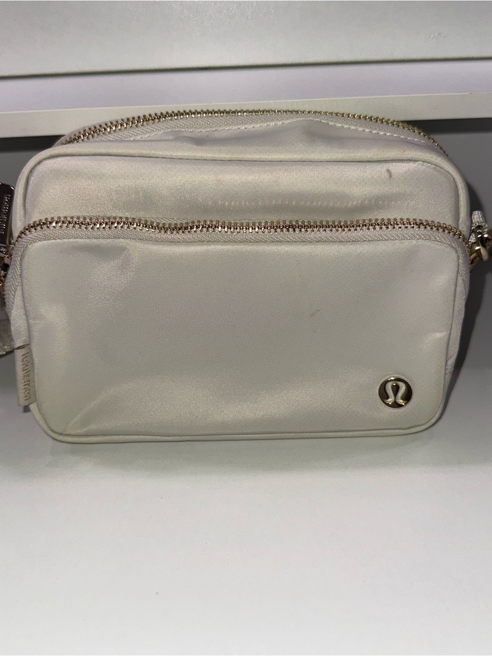 lululemon athletica Cream Crossbody Pouch with Gold Accents